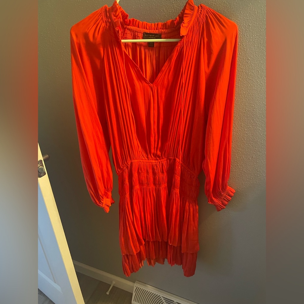 Vibrant Anthropologie Orange Long Sleeve Dress